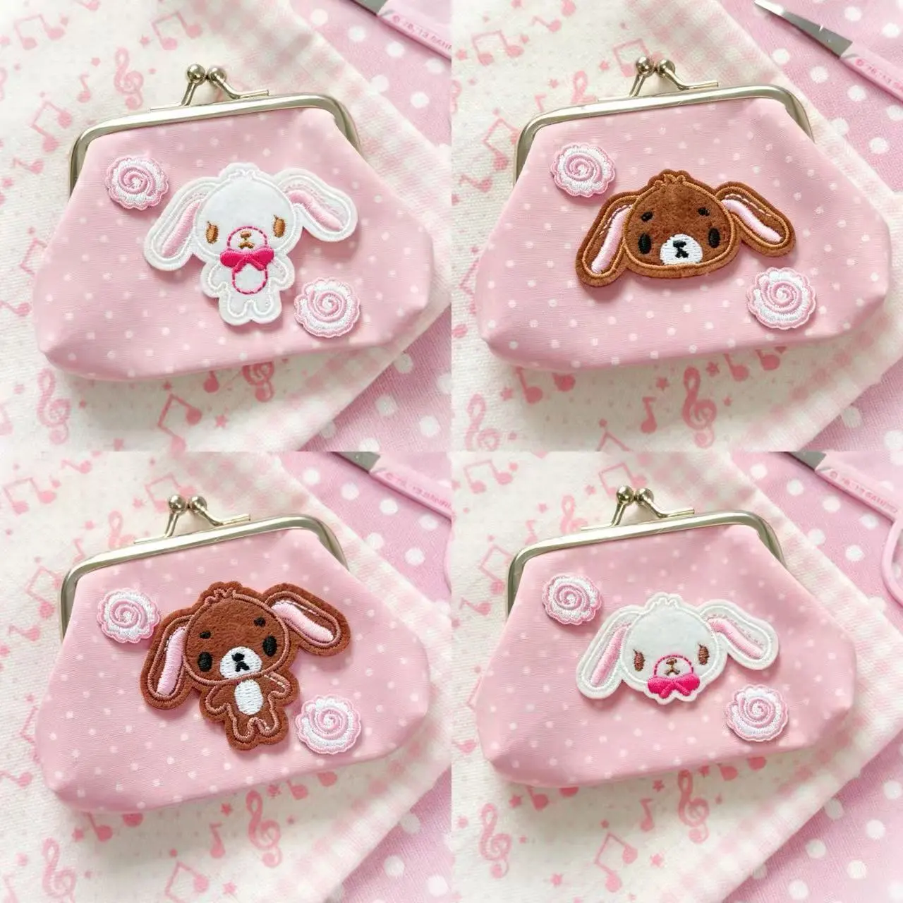 Key Holder Leather Pouch - Portamonete Mini Sanrio Sugar Bunnies in