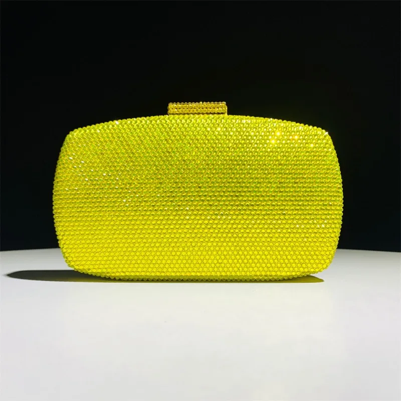 Luxury Bags Yellow - Borsa da donna con strass di