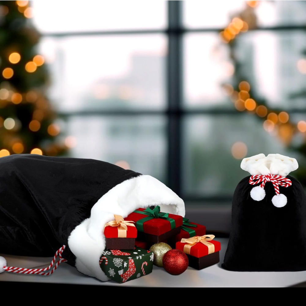Luxury Xmas Bags - Borsa nera per sacco da Babbo