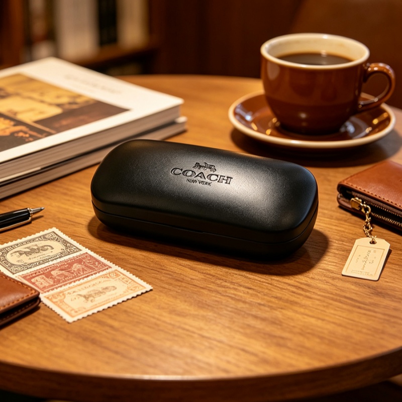 Luxury Bags Coach - COACH Custodia rigida nera per occhiali,