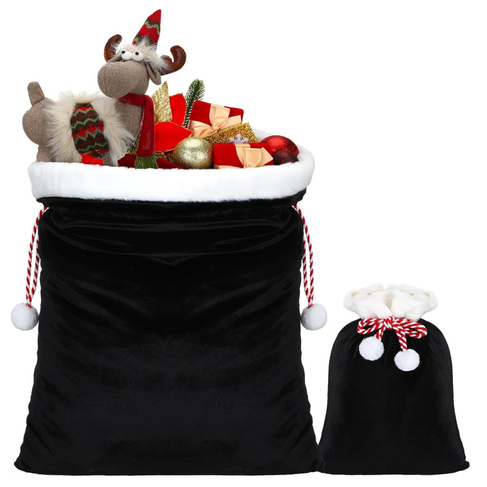 Borsa nera per sacco da Babbo  - Luxury Xmas Bags recensione e prezzo